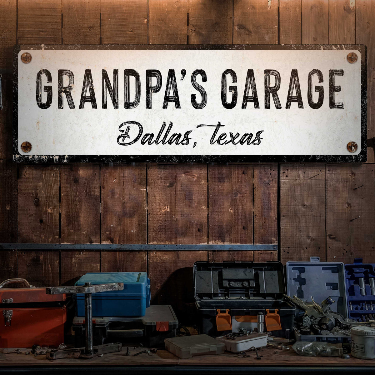 Grandpa's Garage Sign by Tailored Canvases