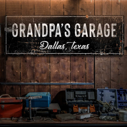 Grandpa's Garage Sign by Tailored Canvases