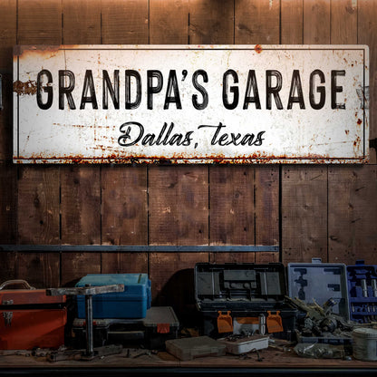 Grandpa's Garage Sign by Tailored Canvases