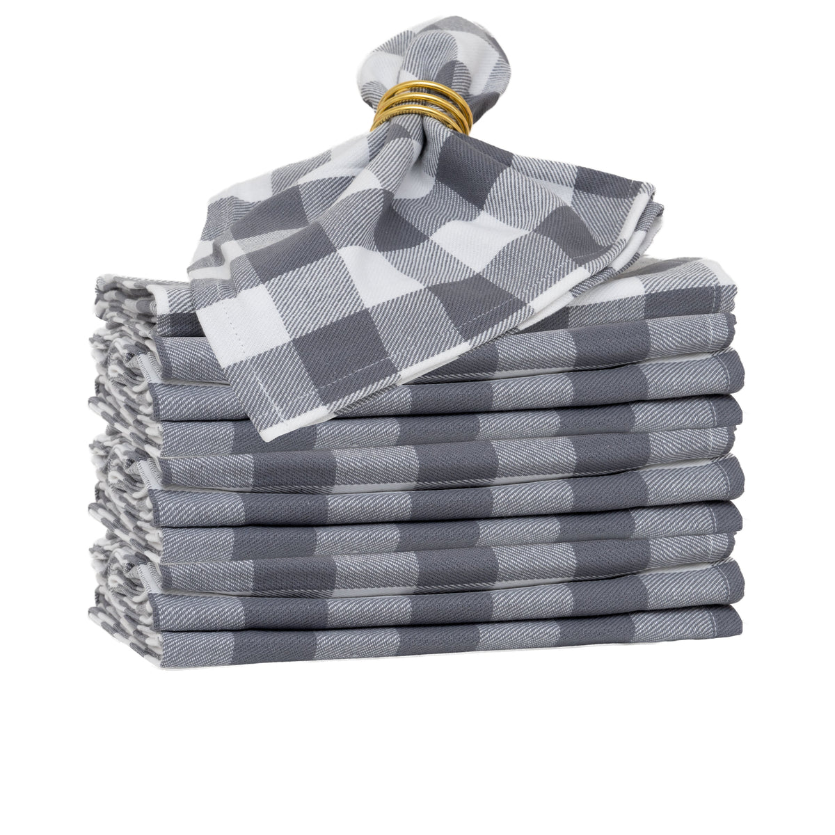 Plaid cotton dinner napkins – view 14