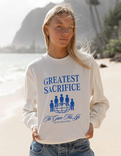 Greatest Sacrifice LS Unisex Tee by Elevated Faith