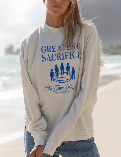 Greatest Sacrifice LS Unisex Tee by Elevated Faith