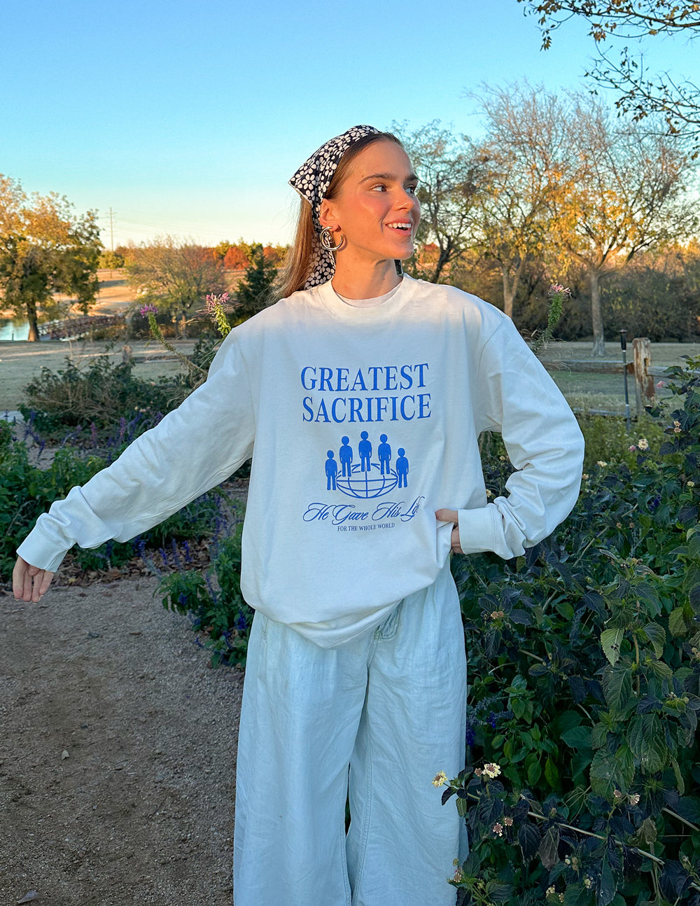 Greatest Sacrifice LS Unisex Tee by Elevated Faith