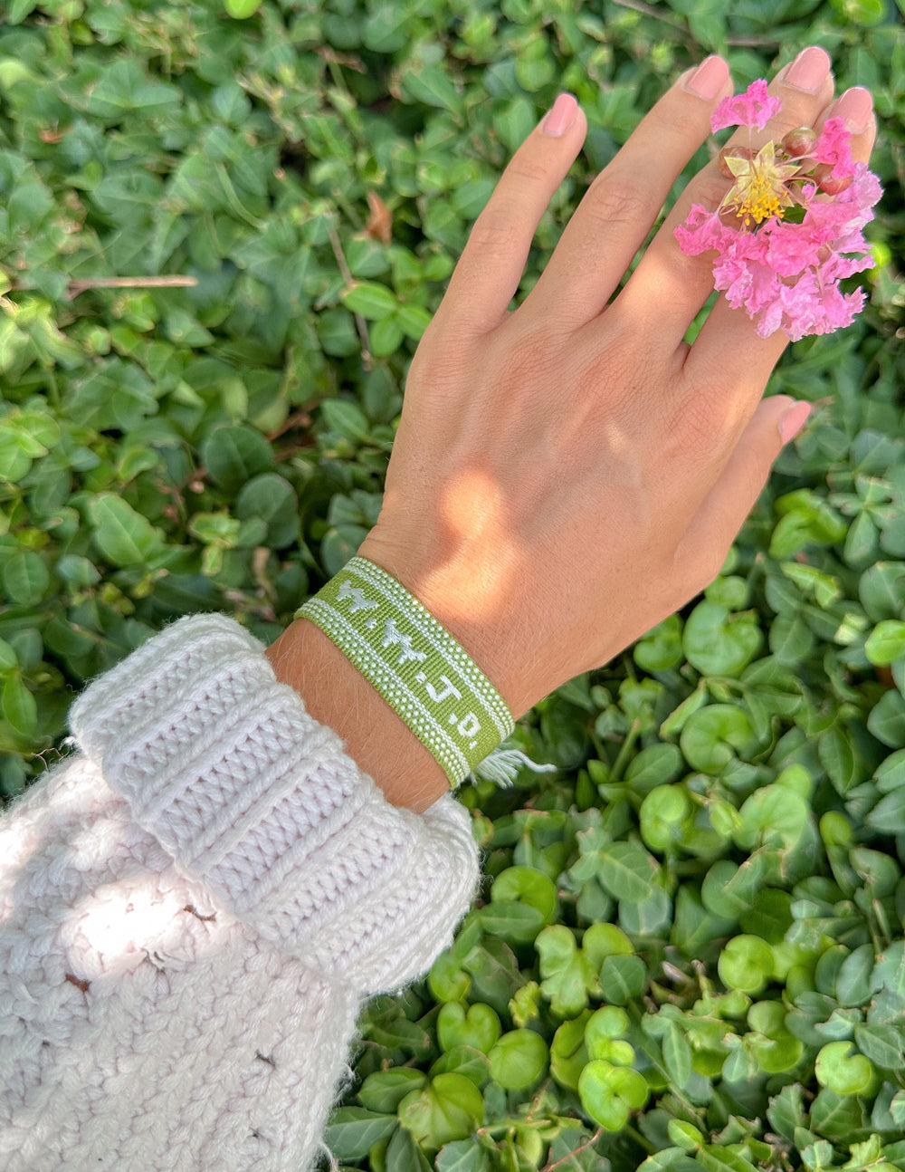 Green WWJD Embroidered Bracelet by Elevated Faith