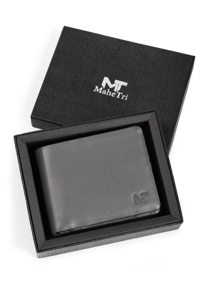 Gray Duke Bifold Wallet by Classy Leather Bags