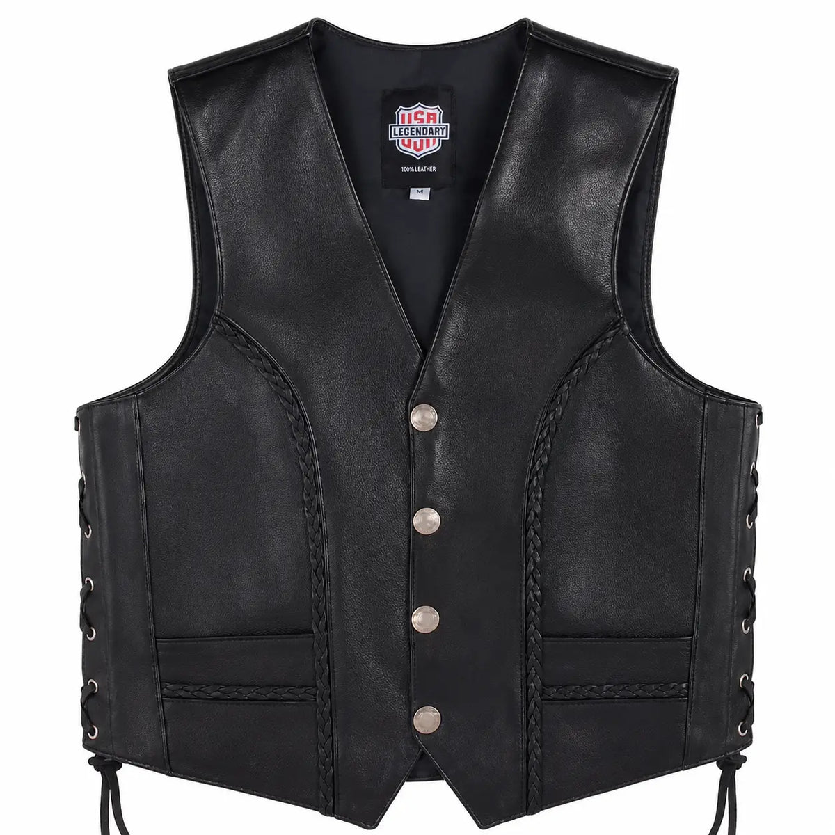 Legendary Gunslinger Men's Leather Vest by Legendary USA