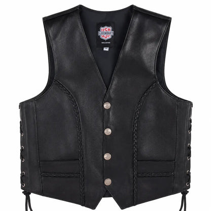 Legendary Gunslinger Men's Leather Vest by Legendary USA