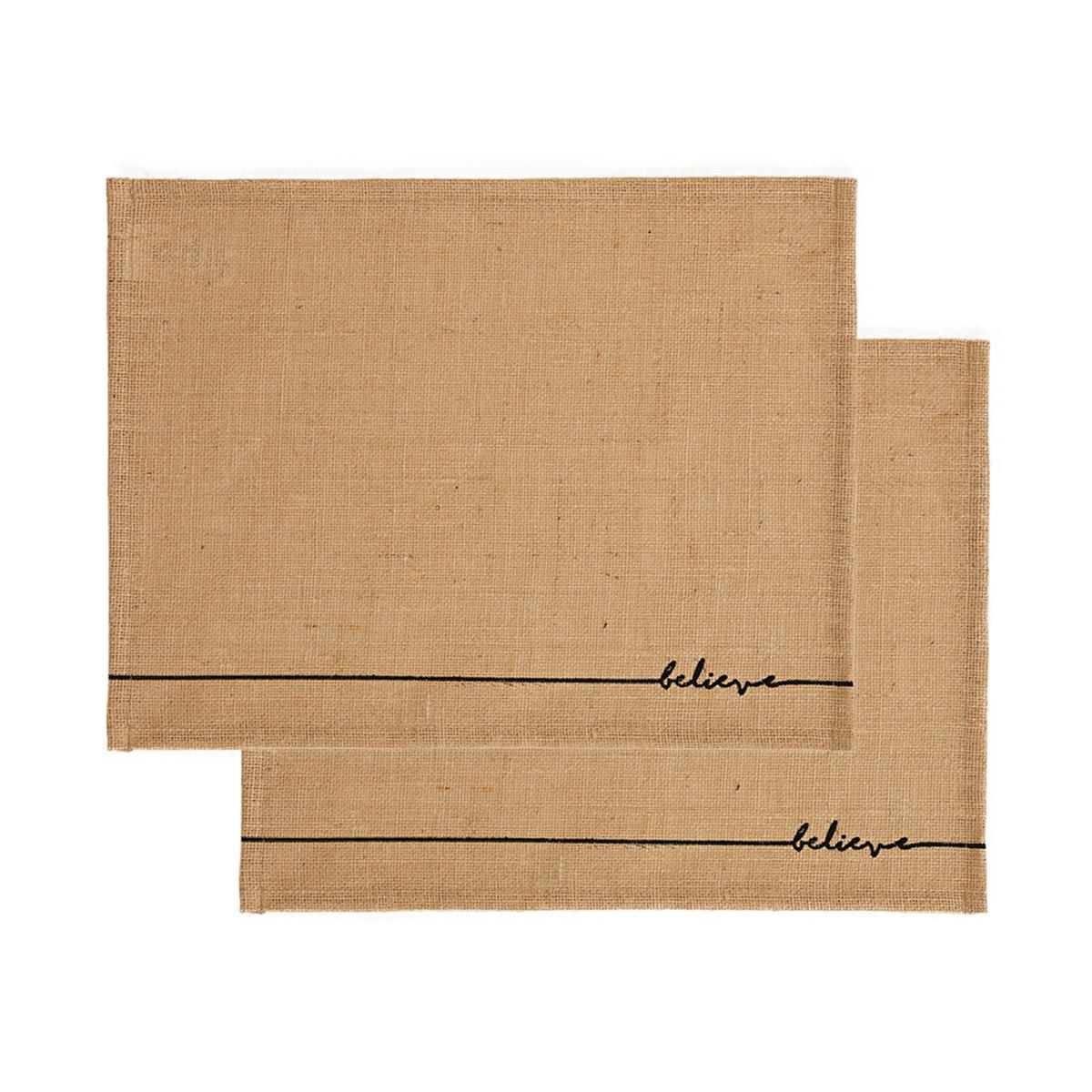 Ocean Home Jute Placemats Set of 2: Natural Woven Table Mats, Eco-Friendly & Biodegradable, Rustic Bohemian Dining Decor, 17.7x13.8 inches by Beauty Care Bag