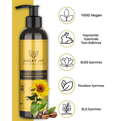 Ashley Joy Color Protect Hair Conditioner - Vitamin E & Sodium PCA for Blonde & Light Hair - Moisturizing, Repairing, Color Vibrancy - 8.45 fl oz by Beauty Care Bag