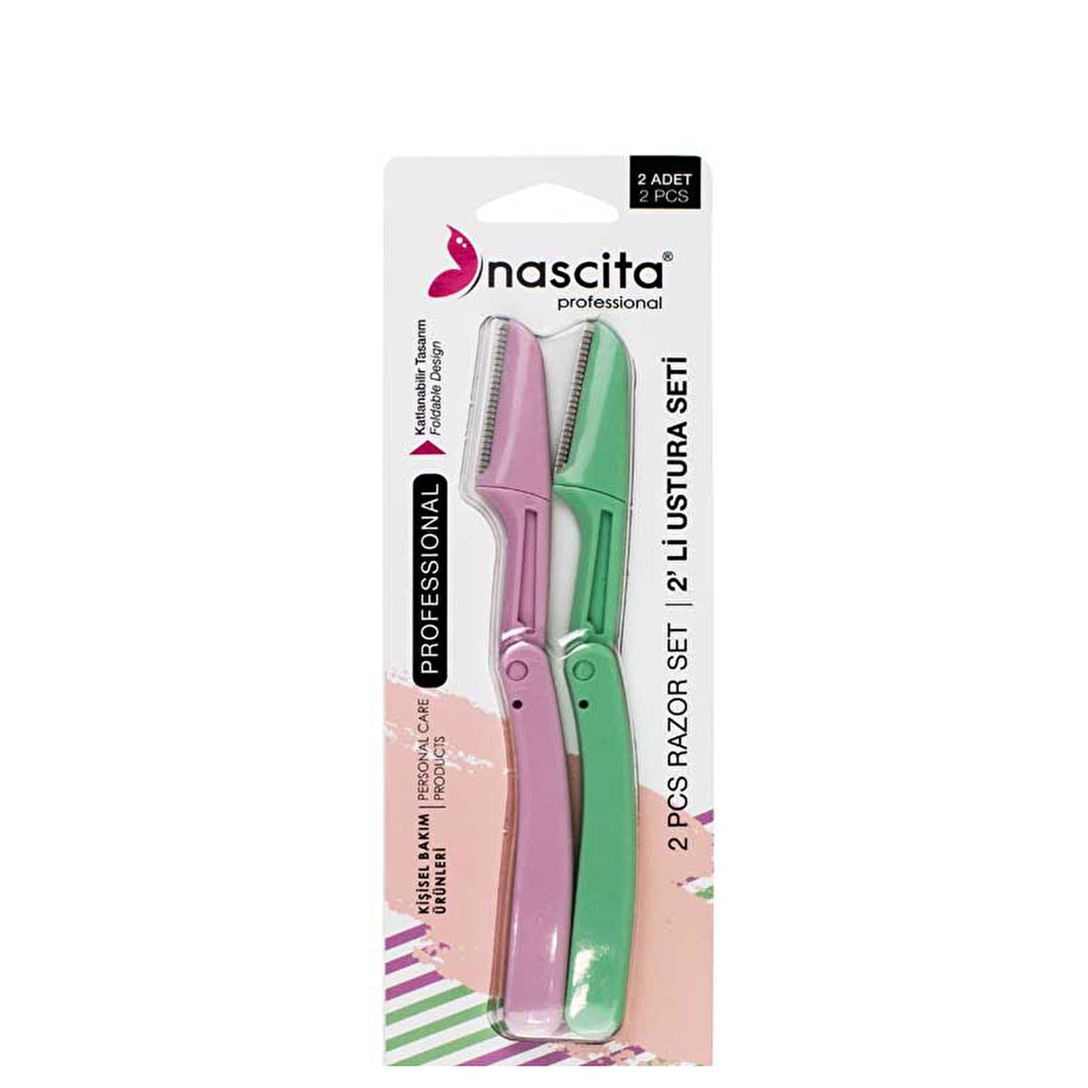 Nascita 2-Piece Folding Razor Set - Portable Travel Shaving Tool for Men & Women by Beauty Care Bag