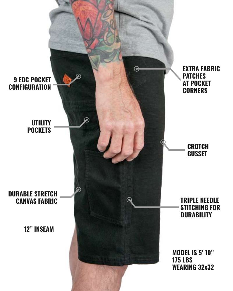 Havok Shorts 12" - Black by Off The Grid Surplus