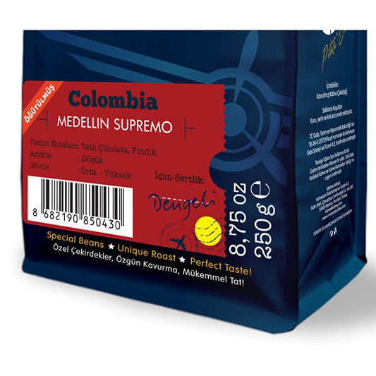 Moliendo Colombian Coffee - Arabica Ground Coffee for Rich Flavor (250g) by Beauty Care Bag