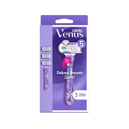 Gillette Venus Swirl women's razor with 3 replacement blades