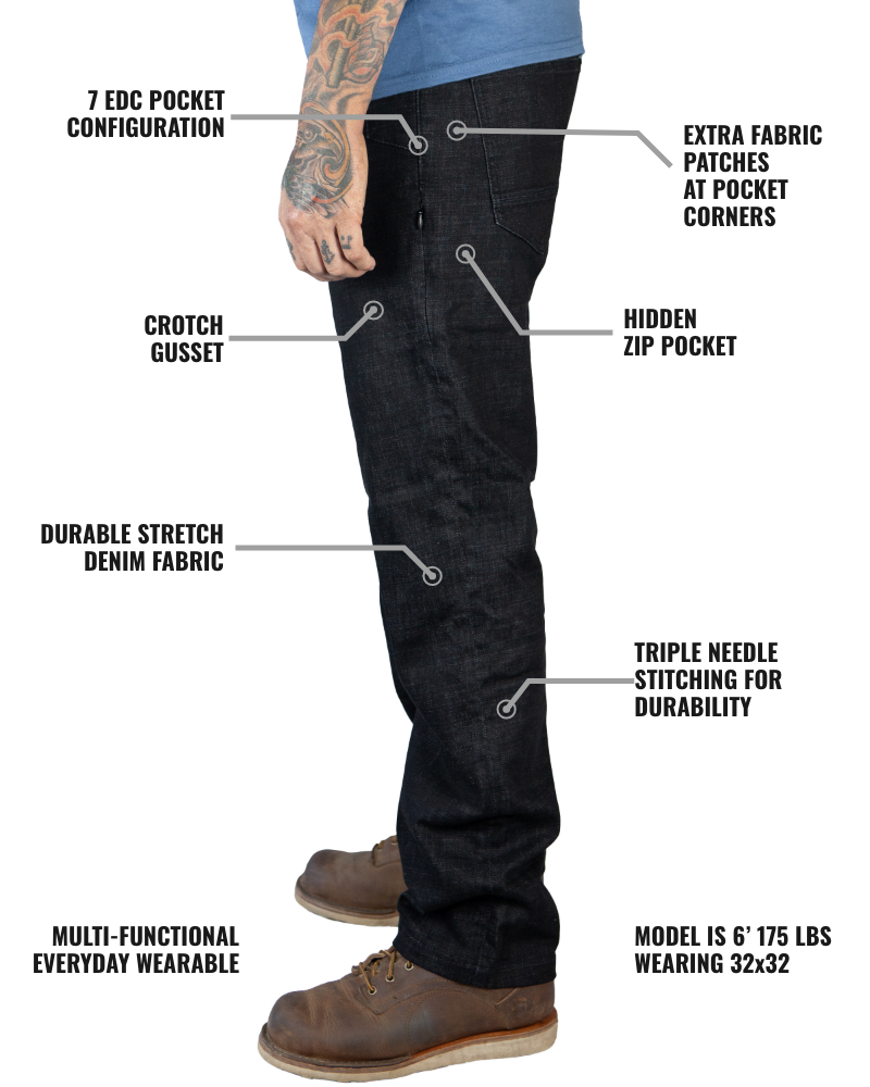 Hideout Denim Standard Fit - Black by Off The Grid Surplus
