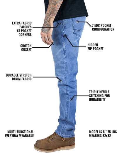 Hideout Denim Taper Fit Pants - Vintage Wash by Off The Grid Surplus