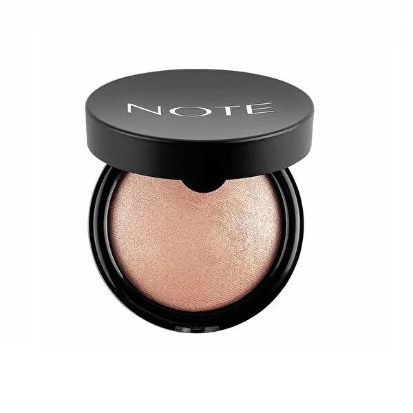 Note Baked Highlighter Powder - Stardust 01: Radiant Shimmering Face Powder with Macadamia Oil for a Hydrated, Glowy Skin by Beauty Care Bag