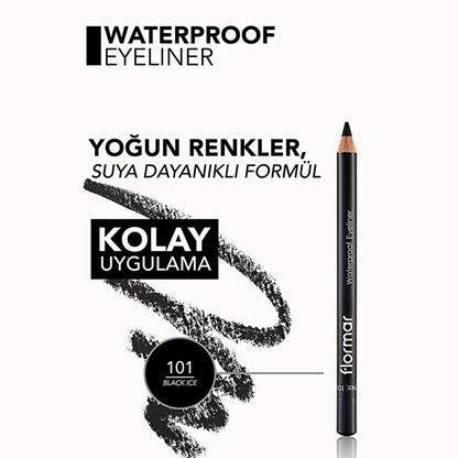 Flormar Mat Eyeliner - Waterproof & Intense Pigment, Long-Lasting Eye Makeup for Precise Look by Beauty Care Bag