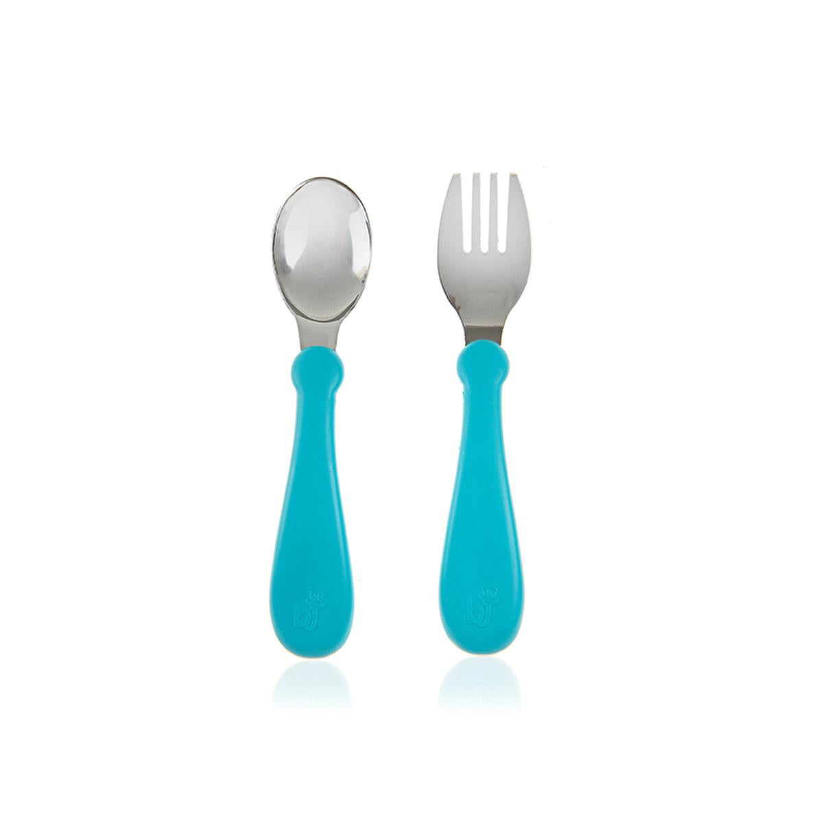 Babyjem Stainless Steel Baby Utensil Set - BPA Free, Ergonomic Design for Independent Eating by Beauty Care Bag