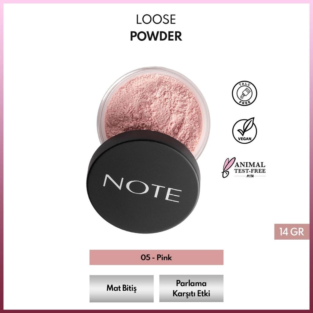 Note Pink Loose Powder Brightening Setting Makeup by Beauty Care Bag