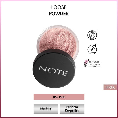 Note Pink Loose Powder Brightening Setting Makeup by Beauty Care Bag