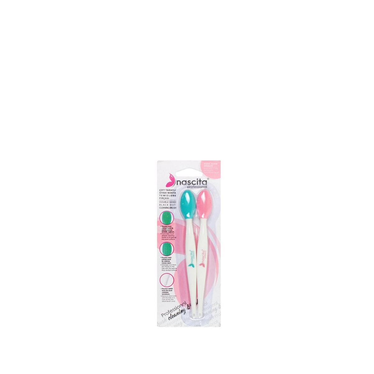 Nascita Blackhead Removal Brush - Double-Sided Skincare Tool for Acne-Prone Skin by Beauty Care Bag