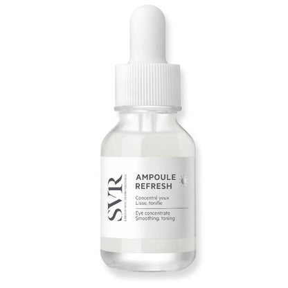 SVR Ampoule Refresh: Anti-Wrinkle Eye Cream - Reduce Fine Lines, Moisturize & Refresh Sensitive Skin - Caffeine + Metal Applicator by Beauty Care Bag