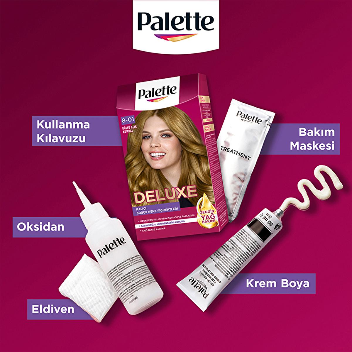 Palette Deluxe KŸllŸ A�õk Kumral Hair Dye: Intense Light Ash Blonde Color, Perfect Grey Coverage & Long Lasting Shine by Beauty Care Bag