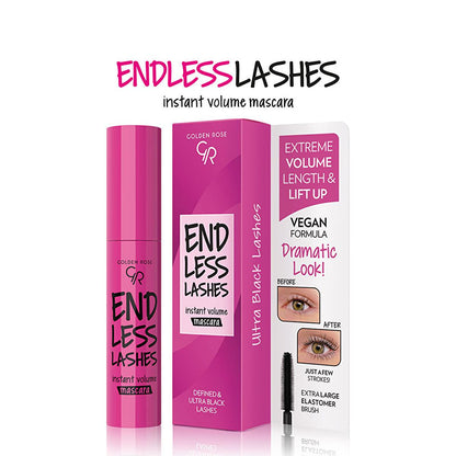 Golden Rose Endless Lashes vegan ultra-black volumizing mascara