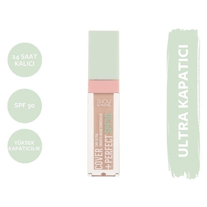Pastel Cover+Perfect Concealer SPF30: Full Coverage, Long Lasting & Moisturizing Nude Pink Concealer for Flawless Sun Protection by Beauty Care Bag