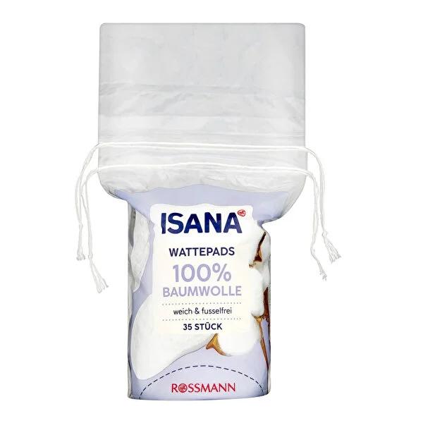 Isana Cotton Pads for Daily Skincare and Makeup Removal - 35 Count, Hypoallergenic & Gentle by Beauty Care Bag