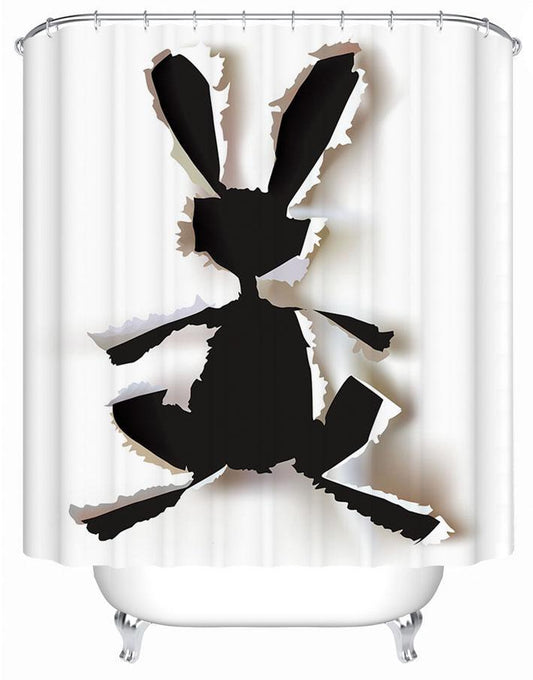 Rabbit Tear Up Shower Curtain by Amethyst Hera