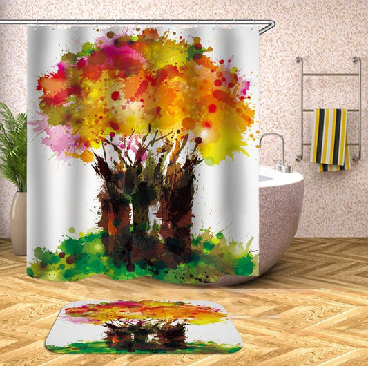 Blast Of Paint Tree Shower Curtain by Amethyst Hera