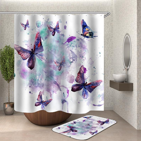 Watercolor Painting Butterflies Shower Curtain by Amethyst Hera