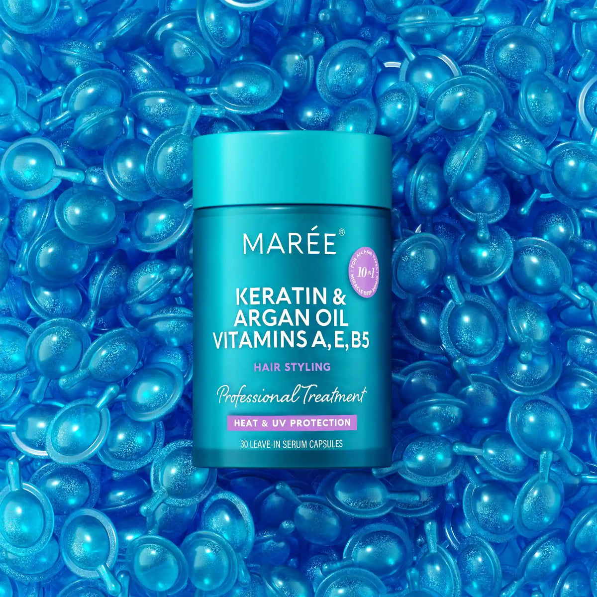 Keratin hair oil capsules for frizz control