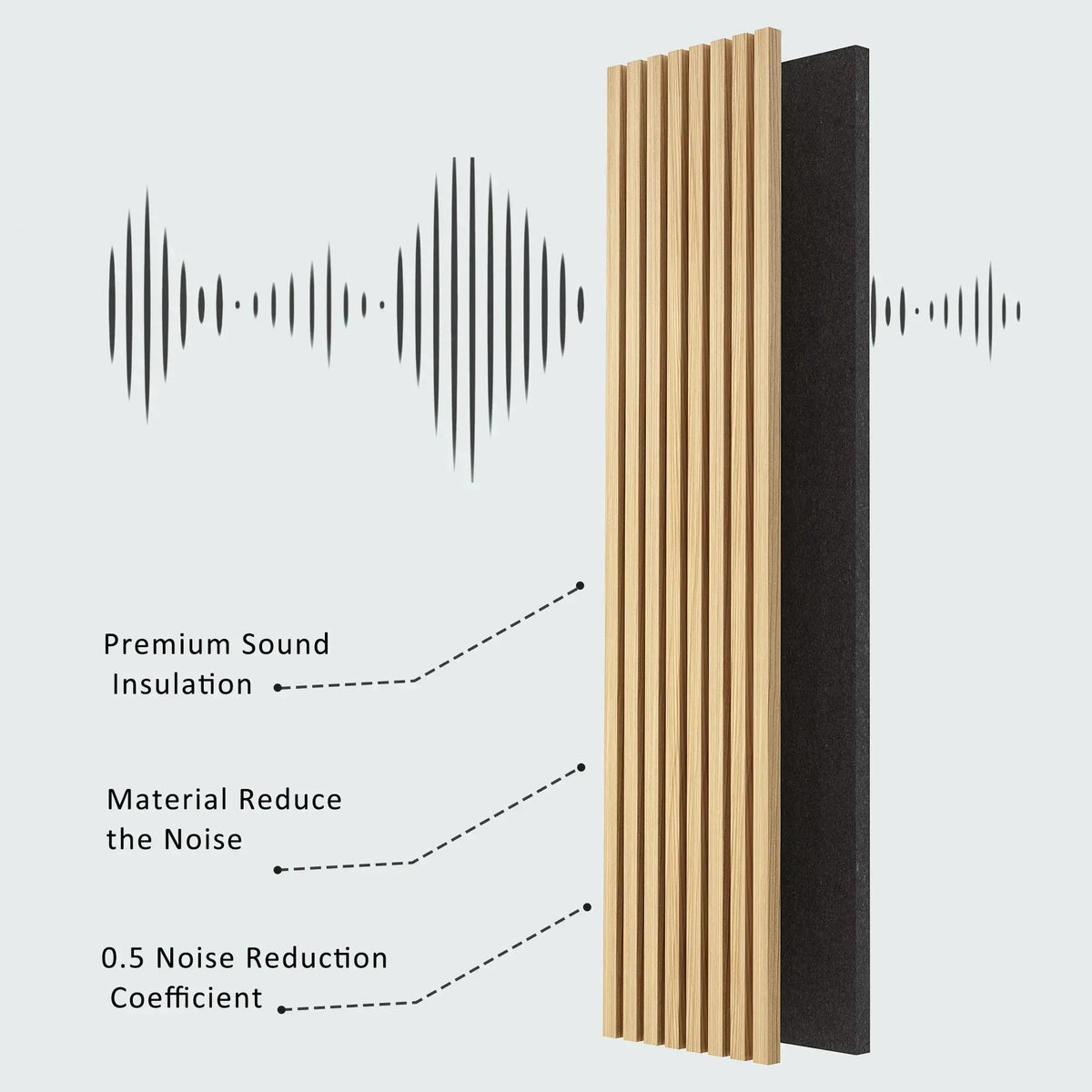 Hausvita Acoustic Solid Wood Slat Wall Panels ( 2 Panels Per Box ) by HAUSVITA