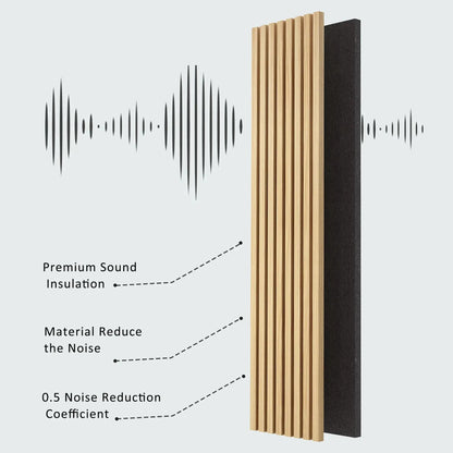 Hausvita Acoustic Solid Wood Slat Wall Panels ( 2 Panels Per Box ) by HAUSVITA