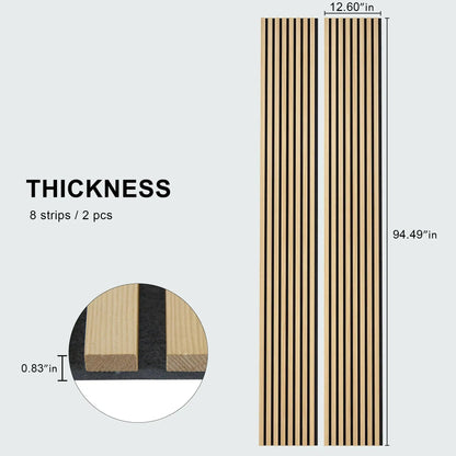 Hausvita Acoustic Solid Wood Slat Wall Panels ( 2 Panels Per Box ) by HAUSVITA
