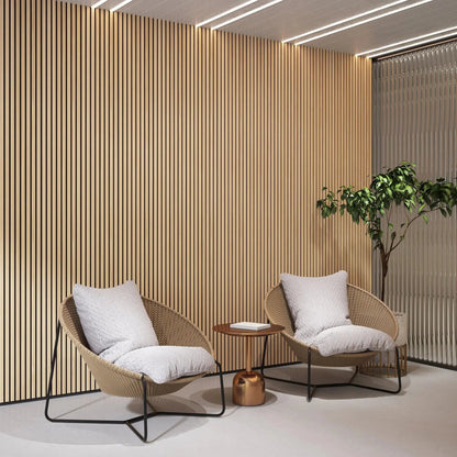 Hausvita Acoustic Solid Wood Slat Wall Panels ( 2 Panels Per Box ) by HAUSVITA