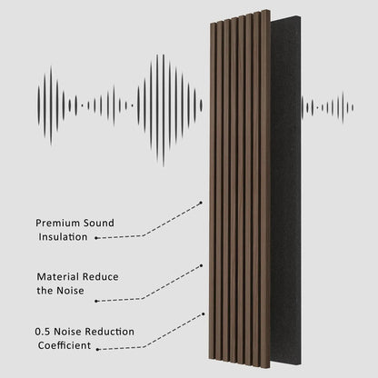 Hausvita Acoustic Solid Wood Slat Wall Panels ( 2 Panels Per Box ) by HAUSVITA