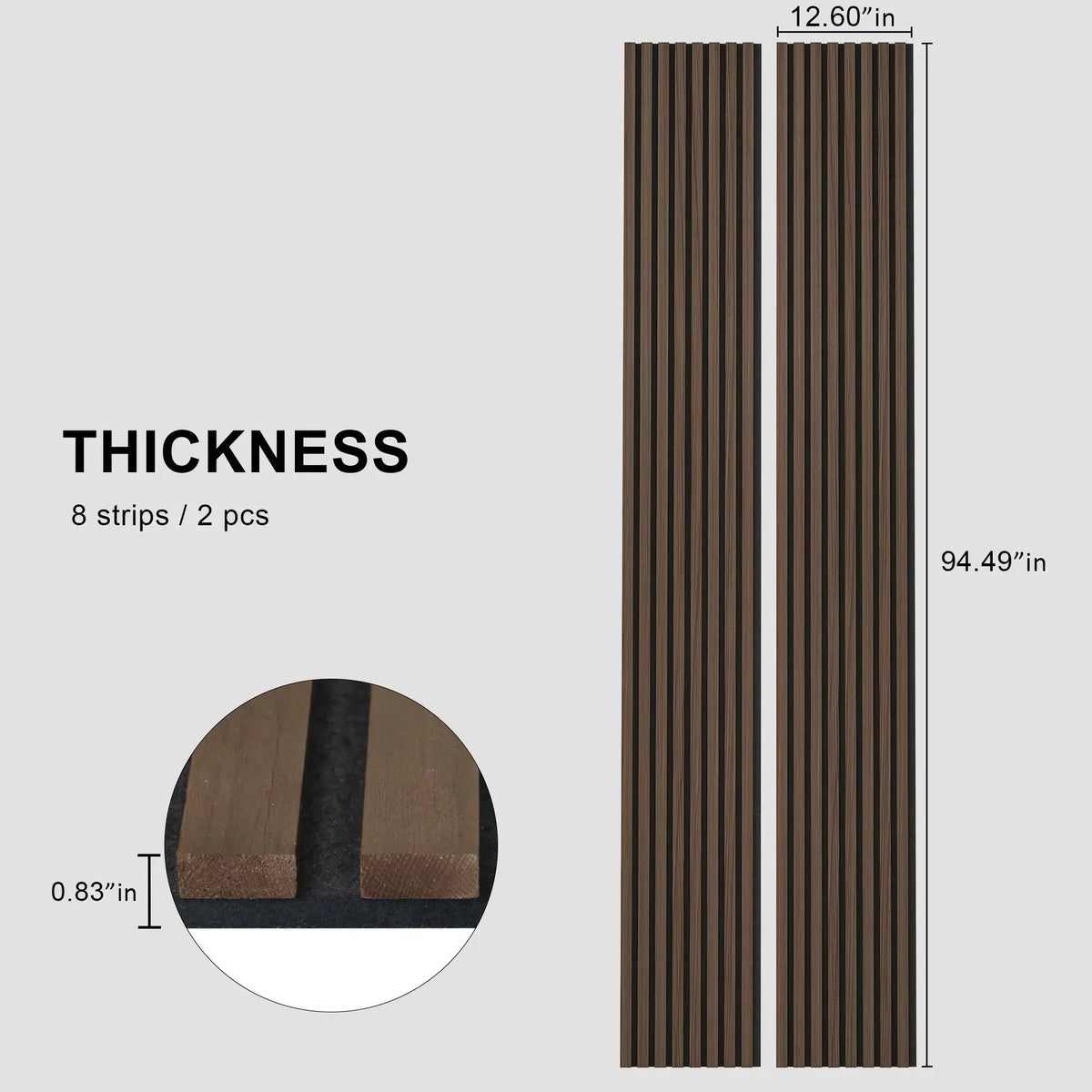 Hausvita Acoustic Solid Wood Slat Wall Panels ( 2 Panels Per Box ) by HAUSVITA