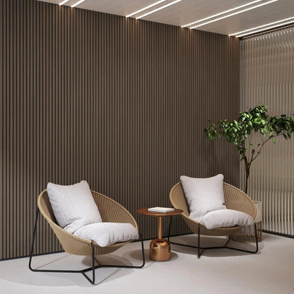 Hausvita Acoustic Solid Wood Slat Wall Panels ( 2 Panels Per Box ) by HAUSVITA