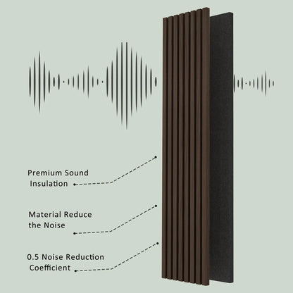 Hausvita Acoustic Solid Wood Slat Wall Panels ( 2 Panels Per Box ) by HAUSVITA