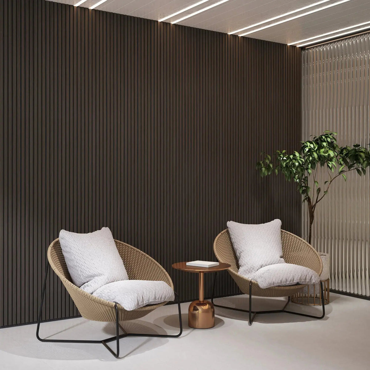 Hausvita Acoustic Solid Wood Slat Wall Panels ( 2 Panels Per Box ) by HAUSVITA