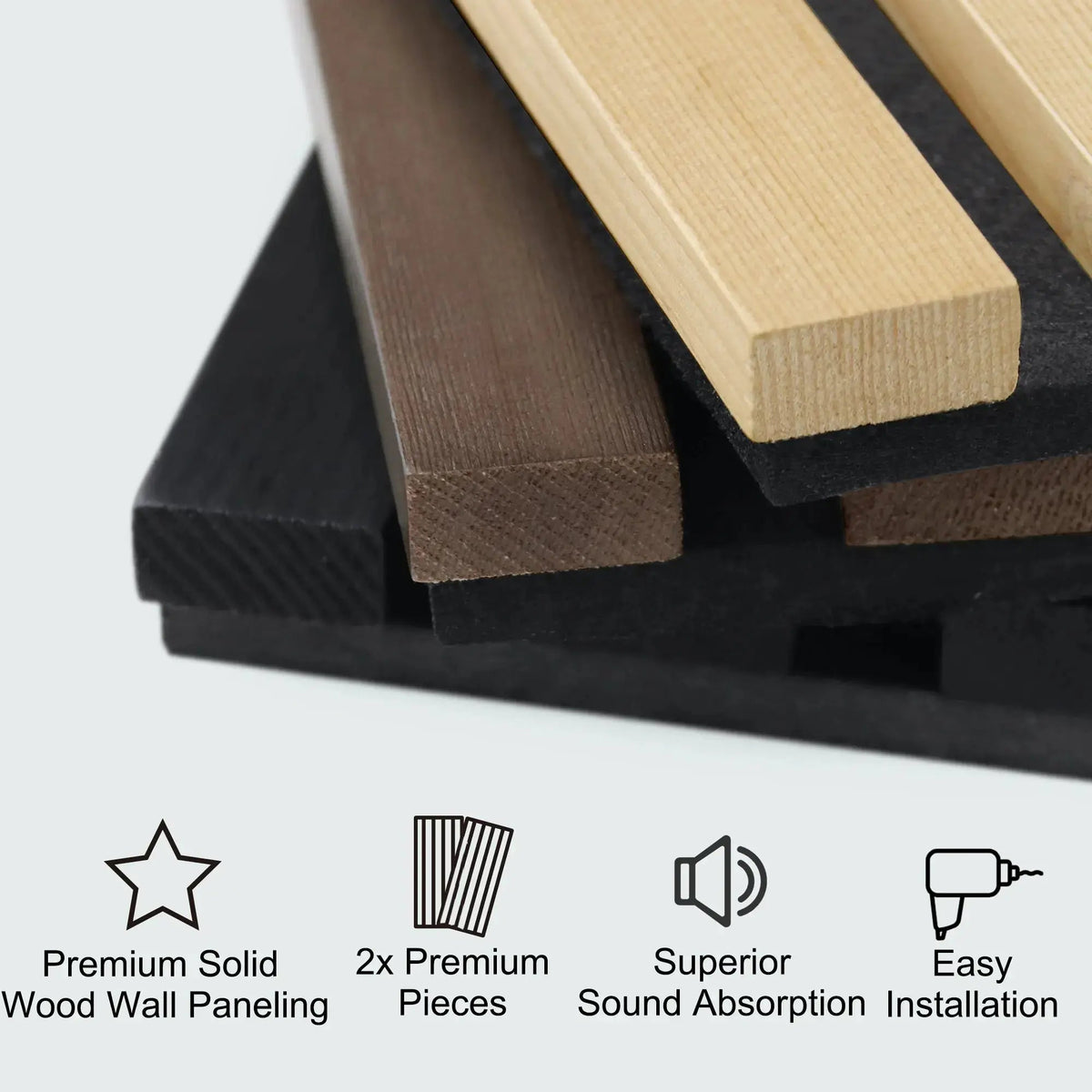 Hausvita Acoustic Solid Wood Slat Wall Panels ( 2 Panels Per Box ) by HAUSVITA