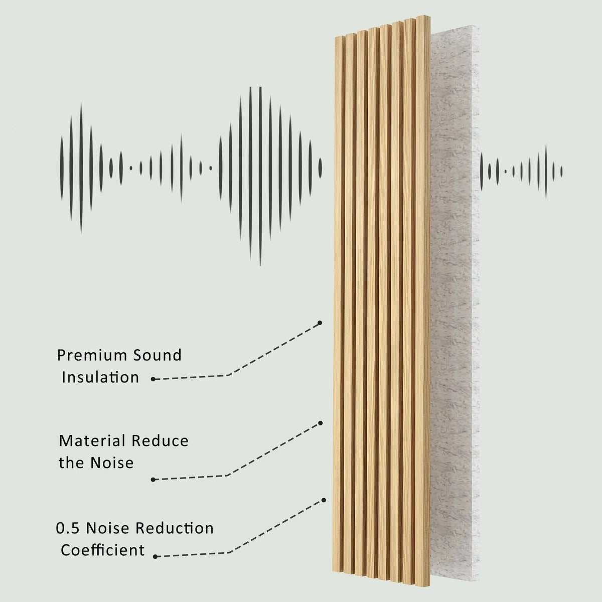 Hausvita Acoustic Solid Wood Slat Wall Panels ( 2 Panels Per Box ) by HAUSVITA