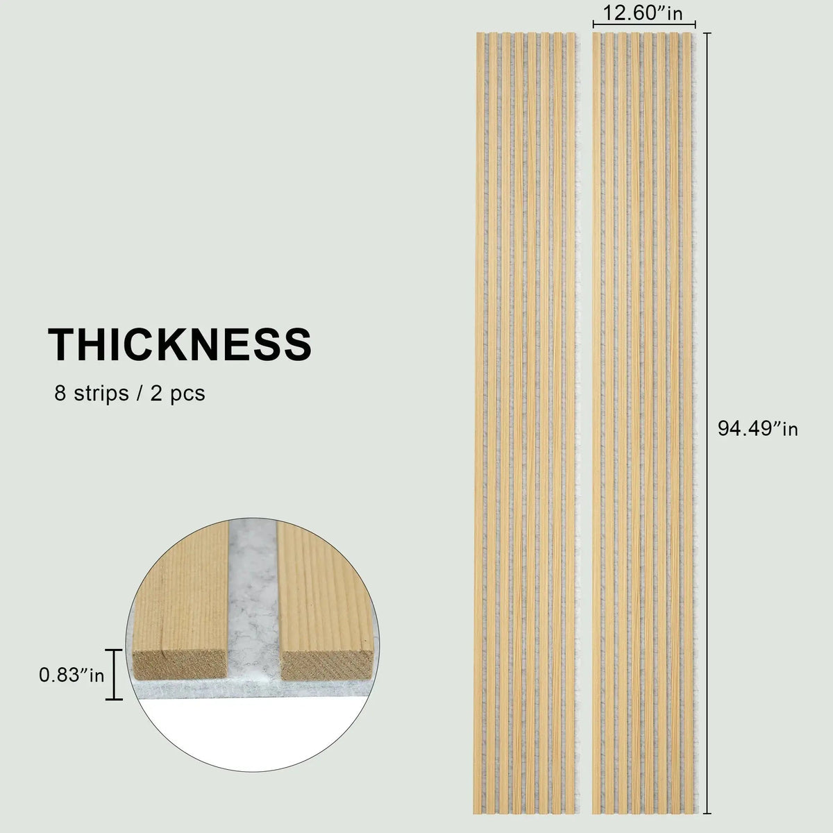 Hausvita Acoustic Solid Wood Slat Wall Panels ( 2 Panels Per Box ) by HAUSVITA