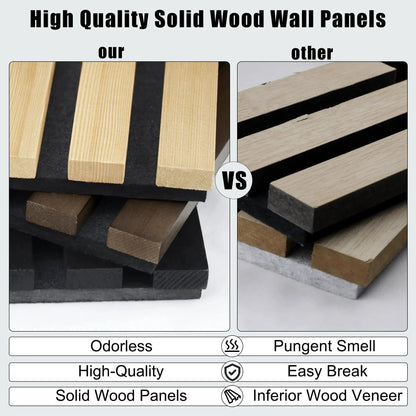 Hausvita Acoustic Solid Wood Slat Wall Panels ( 2 Panels Per Box ) by HAUSVITA