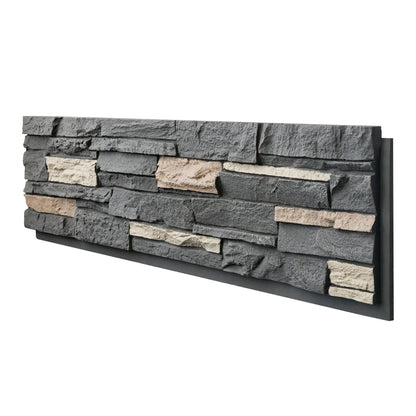 Hausvita Faux Stone Wall Siding Panel, PU Stone Veneer Exterior, 46.46" x 13" by HAUSVITA