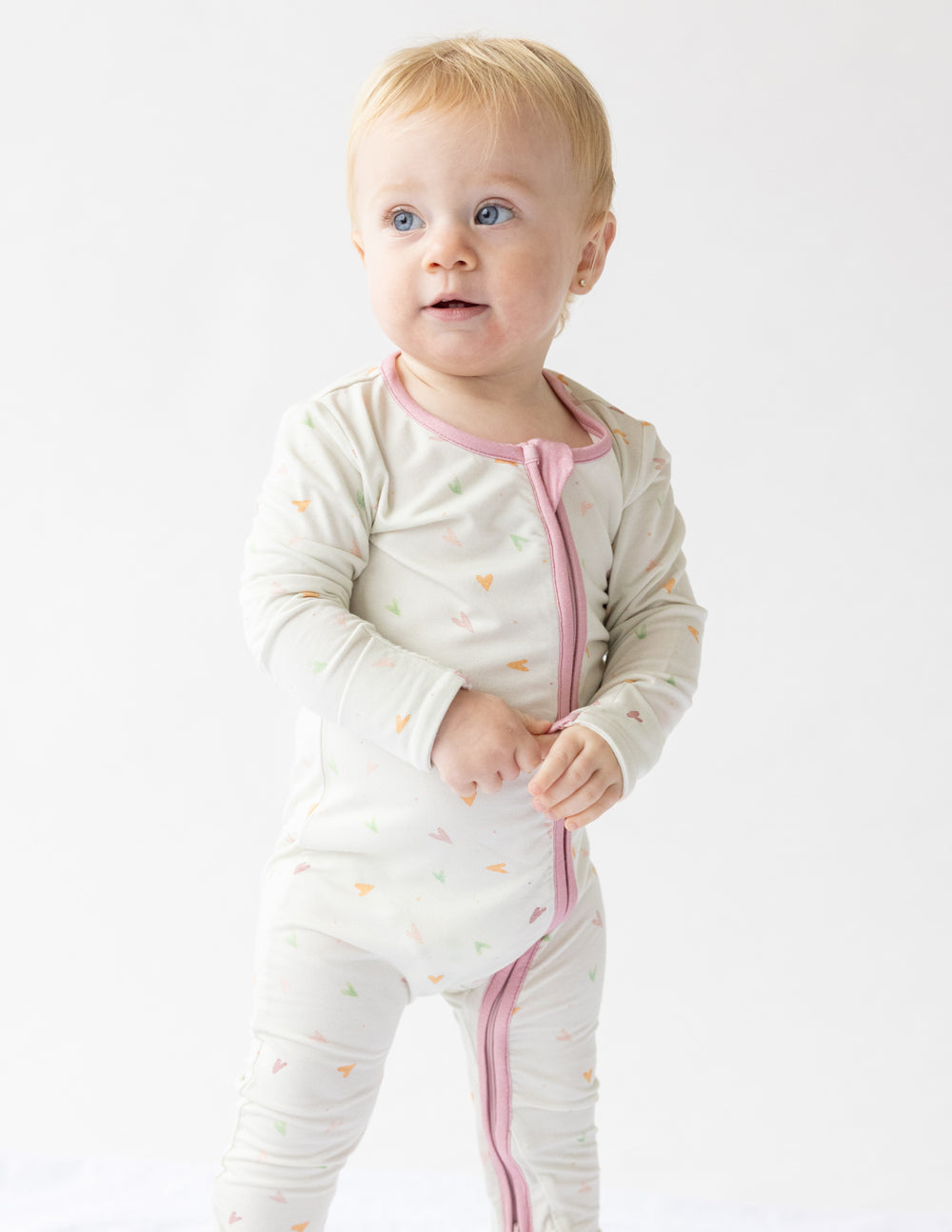 Heart Bamboo Convertible Footed Onesie by Elevated Faith