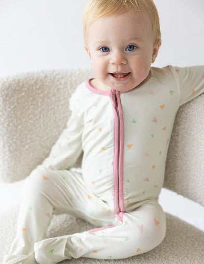 Heart Bamboo Convertible Footed Onesie by Elevated Faith
